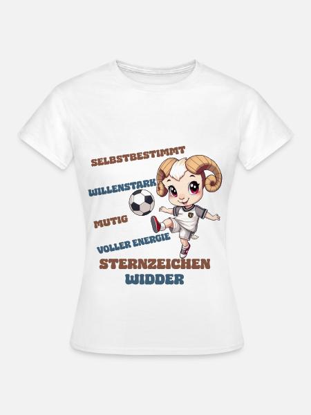 Fußball Sternzeichen Widder Eigenschaften Aries - Frauen T-Shirt - Weiß