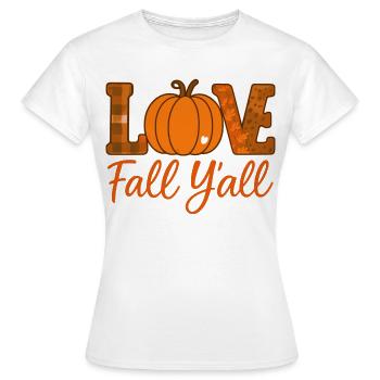 Automne Y’all Love Citrouille Design - T-shirt Femme - blanc - Devant - AI Model Female 172 dark (172cm)