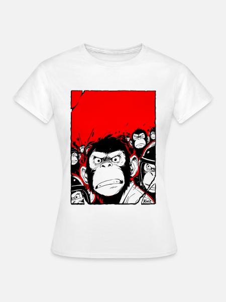Affen Rebellion - Frauen T-Shirt - Weiß