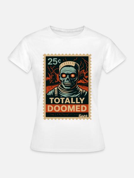Apokalyptischer Schädel Illustrationsdesign - Frauen T-Shirt - Weiß