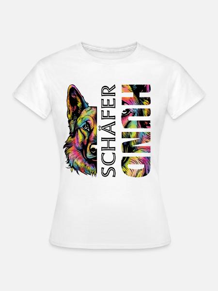 Bunter Schäferhund - Frauen T-Shirt - Weiß