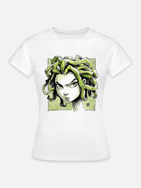 Medusa Sketch - Frauen T-Shirt - Weiß