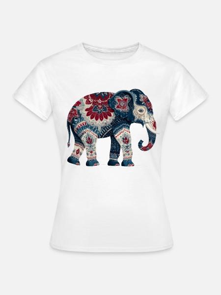 Indigoblauer Elefant - Frauen T-Shirt - Weiß