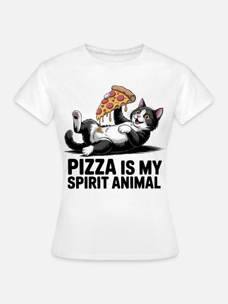 Pizza Katze - Frauen T-Shirt - Weiß