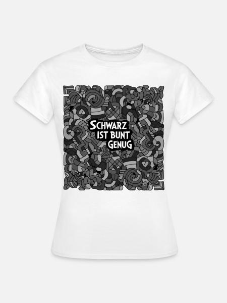 Kunstvolles Schwarz Bunt Gerechtigkeit - Frauen T-Shirt - Weiß