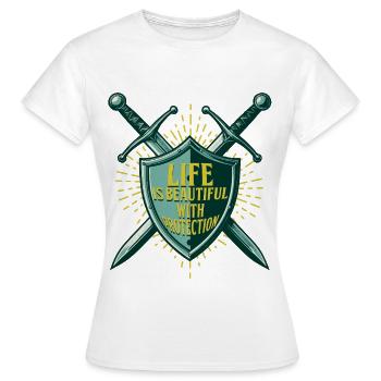 Courtier d’assurance Courtier d’assurance - T-shirt Femme - blanc - Devant - AI Model Female 172 dark (172cm)