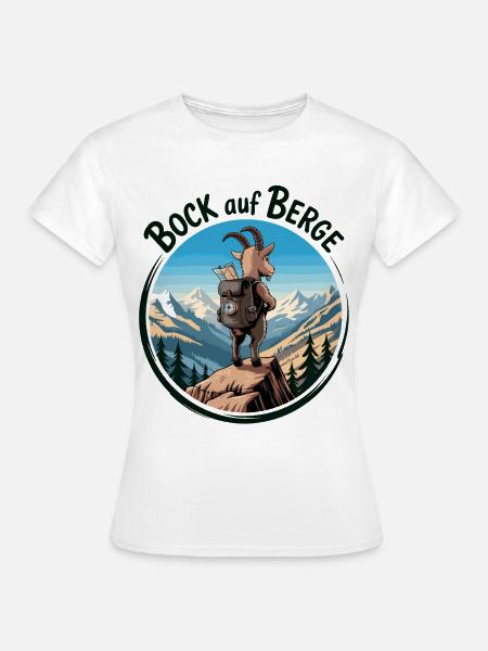 Bergsteiger Ziege auf dem Gipfel - Frauen T-Shirt - Weiß