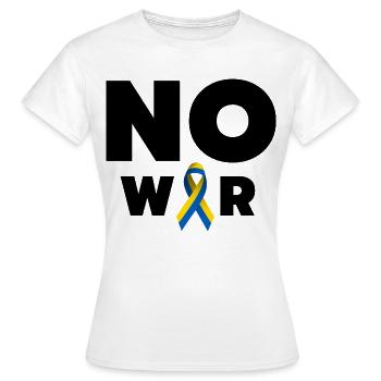 Design anti-guerre – Ukraine Russie - T-shirt Femme - blanc - Devant - AI Model Female 172 dark (172cm)