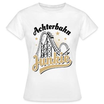 Roller Coaster Junkie - Parc d'attractions - Looping - T-shirt Femme - blanc - Devant - AI Model Female 172 dark (172cm)