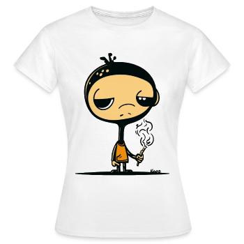 Garçon mystérieux - T-shirt Femme - blanc - Devant - AI Model Female 172 dark (172cm)