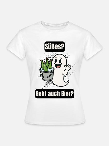 Süßer Geist mit Bier - Frauen T-Shirt - Weiß