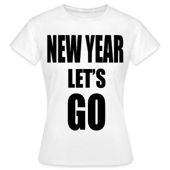 Nouvel An Lâche-PRISE - Slogan de motivation - T-shirt Femme - blanc - Devant - AI Model Female 172 dark (172cm)