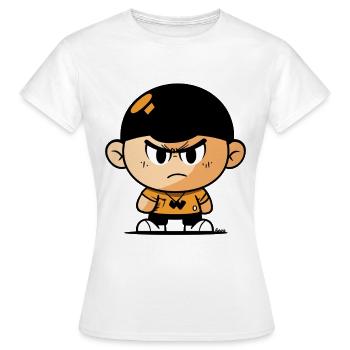 Heftige Karikatur Junge Illustration - Frauen T-Shirt - Weiß - Vorne - AI Model Female 172 dark (172cm)