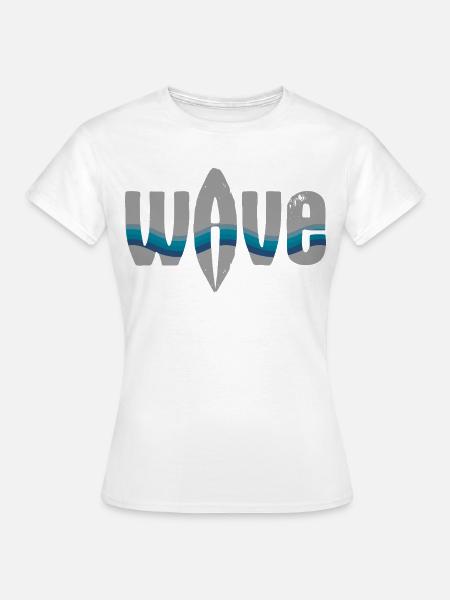 Meereswellen Surfer Design - Frauen T-Shirt - Weiß