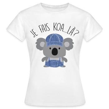 Koala Style Denim Casual - Women's T-Shirt - white - Front - AI Model Female 172 dark (172cm)