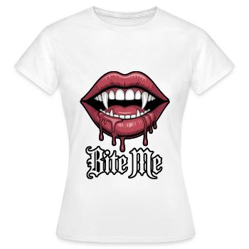 Vampirische Lippen mit Gier und Biss - Frauen T-Shirt - Weiß - Vorne - AI Model Female 172 dark (172cm)