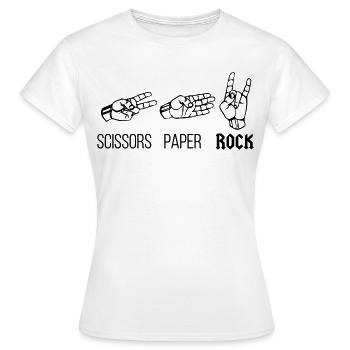 Siccors Paper Rock - Édition Heavy Rock - T-shirt Femme - blanc - Devant - AI Model Female 172 dark (172cm)