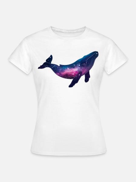 Bisexuell Bi Wal queer Galaxie Walfisch weltraum - Frauen T-Shirt - Weiß