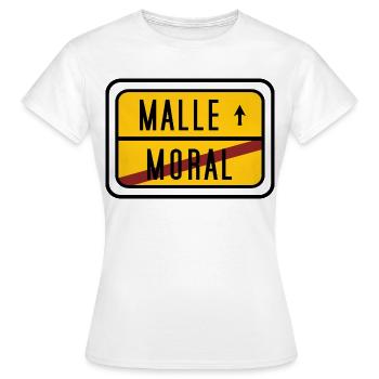 Malle statt Moral – Lustiges Party Design - Frauen T-Shirt - Weiß - Vorne - AI Model Female 172 dark (172cm)