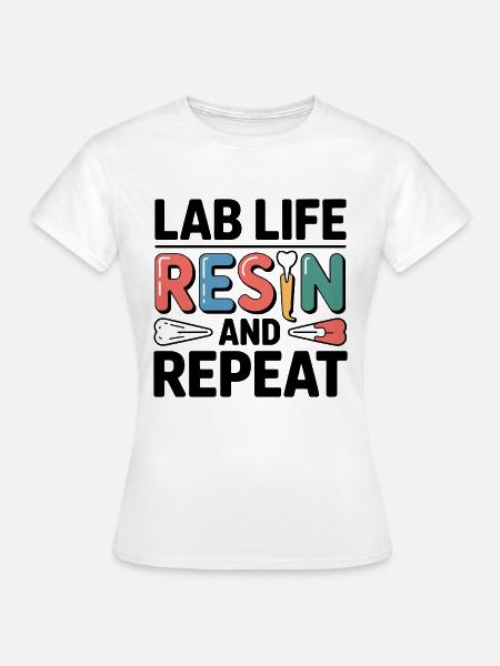 Lab Life Resin und Repeat - Frauen T-Shirt - Weiß