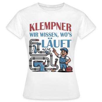 T-shirt de plombier - T-shirt Femme - blanc - Devant - AI Model Female 172 dark (172cm)