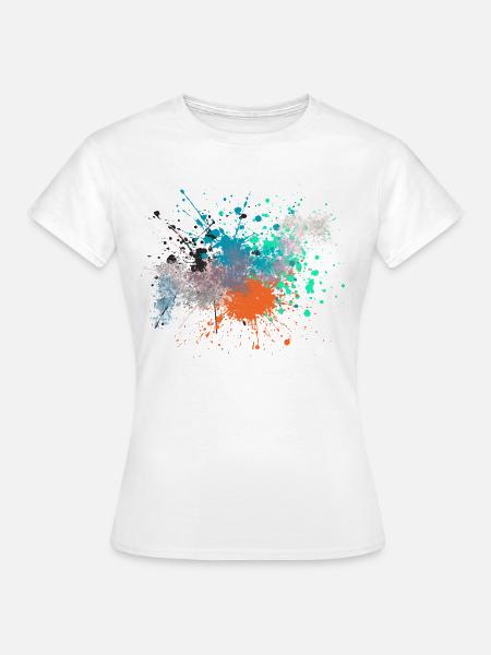 Farbexplosion Kunstinspiriert Design - Frauen T-Shirt - Weiß