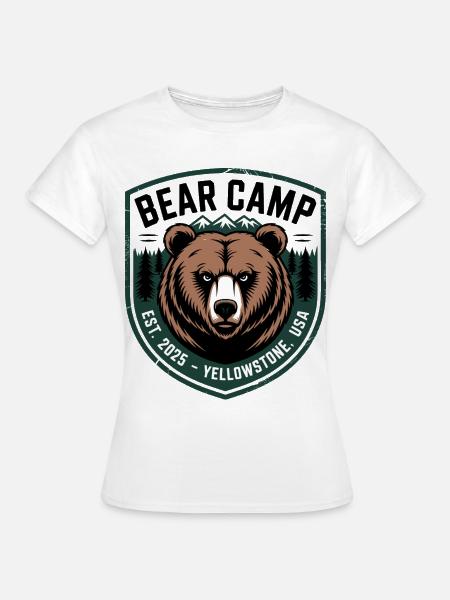 Bear Camp Patch, Yellowstone, USA - Frauen T-Shirt - Weiß
