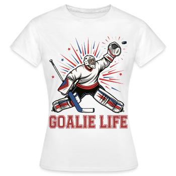 Humour Hockey Joueur Gardien Hockey - T-shirt Femme - blanc - Devant - AI Model Female 172 dark (172cm)