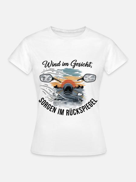 Wind im Gesicht Motorradleben - Frauen T-Shirt - Weiß