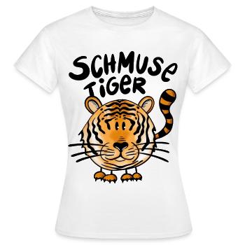 Tiger Cuddly Tiger - Women's T-Shirt - white - Front - AI Model Female 172 dark (172cm)