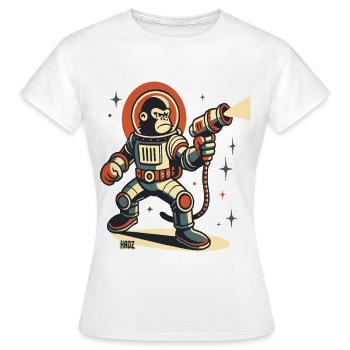 Space Monkey Astronaut Laser Blaster - Women's T-Shirt - white - Front - AI Model Female 172 dark (172cm)