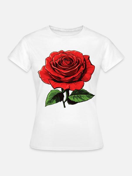 rote blume - rose - Frauen T-Shirt - Weiß