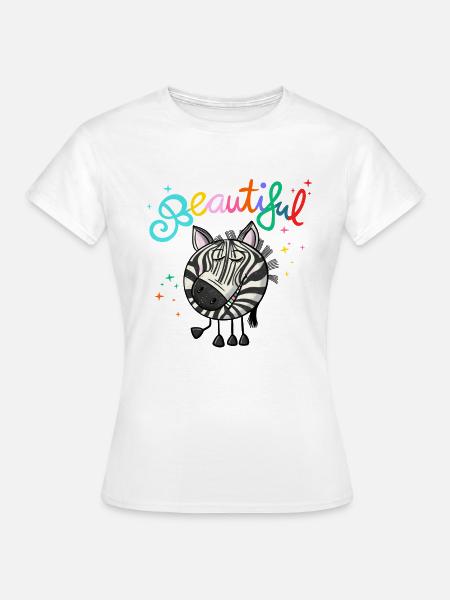 Zebra Beautiful - Frauen T-Shirt - Weiß