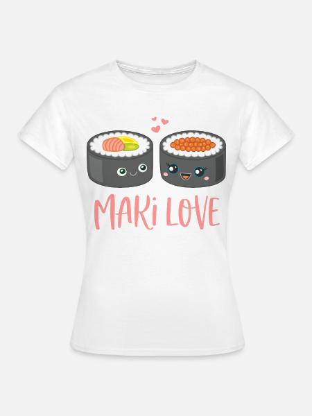 Maki Love Sushi Comic - Frauen T-Shirt - Weiß