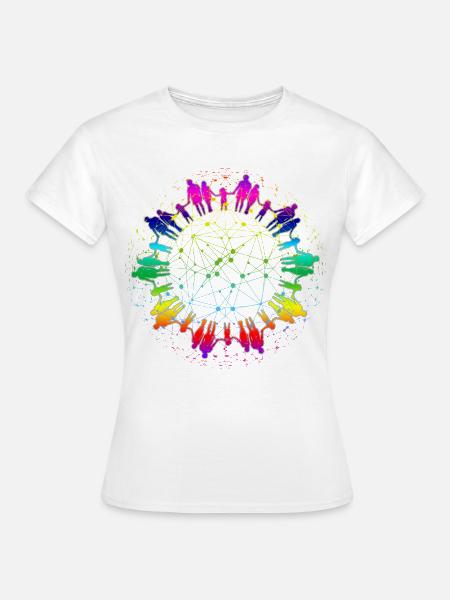 Regenbogen Netz der Gemeinschaft - Frauen T-Shirt - Weiß
