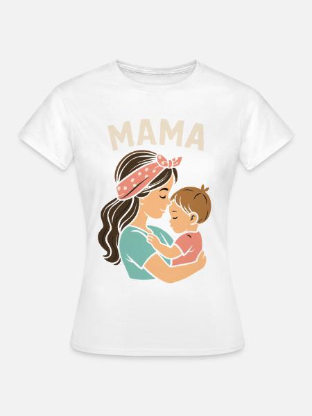 Mutterliebe: Mama und Kind Umarmung - Frauen T-Shirt - Weiß
