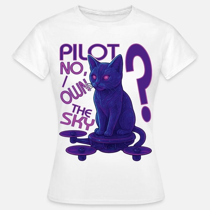 Futuristic Cat Drone Pilot – Sci-Fi Cats S - Women's T-Shirt - white