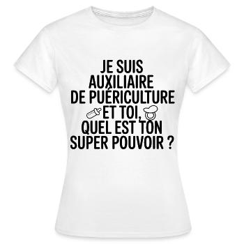 Childcare Assistant My Super Power - Women's T-Shirt - white - Front - AI Model Female 172 dark (172cm)