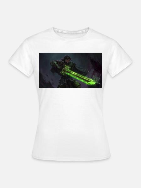 Krieger mit grünem Lichtschwert - Frauen T-Shirt - Weiß