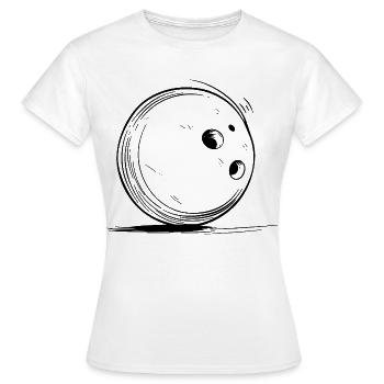 Bowlingkugel Zeichnung - Frauen T-Shirt - Weiß - Vorne - AI Model Female 172 dark (172cm)