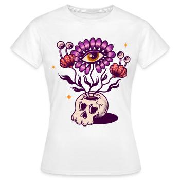 Totenkopf Vase - Frauen T-Shirt - Weiß - Vorne - AI Model Female 172 dark (172cm)