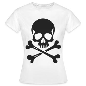 Crâne Jolly Roger classique - T-shirt Femme - blanc - Devant - AI Model Female 172 dark (172cm)
