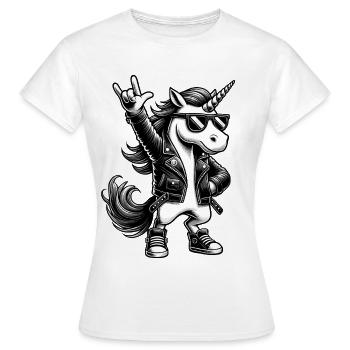 Rock, Rocker, Rock Musik, Heavy Metal, Rock Hand - Frauen T-Shirt - Weiß - Vorne - AI Model Female 172 dark (172cm)