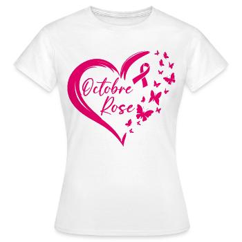 Octobre Rose Ruban Sensibilisation - T-shirt Femme - blanc - Devant - AI Model Female 172 dark (172cm)