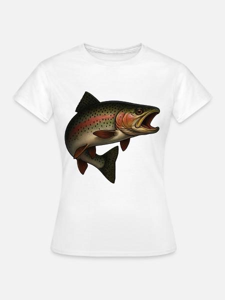 Faszinierende Forelle Am Wasser - Frauen T-Shirt - Weiß