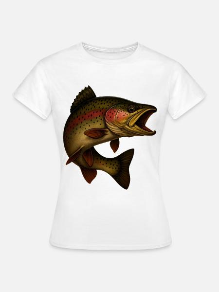 Faszinierende Regenbogenforelle Illustration - Frauen T-Shirt - Weiß