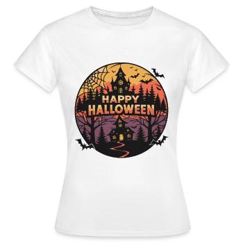 Halloween Château Fantomatique - T-shirt Femme - blanc - Devant - AI Model Female 172 dark (172cm)