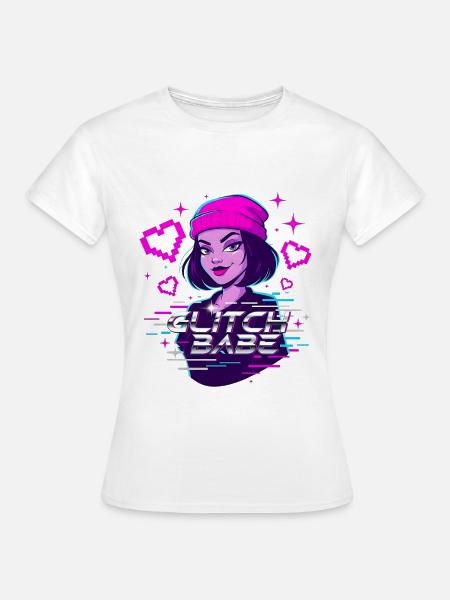 Y2K Retro – Glitch Babe - Frauen T-Shirt - Weiß