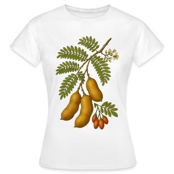 Illustration de pod de tamarin botanique vintage - T-shirt Femme - blanc - Devant - AI Model Female 172 dark (172cm)
