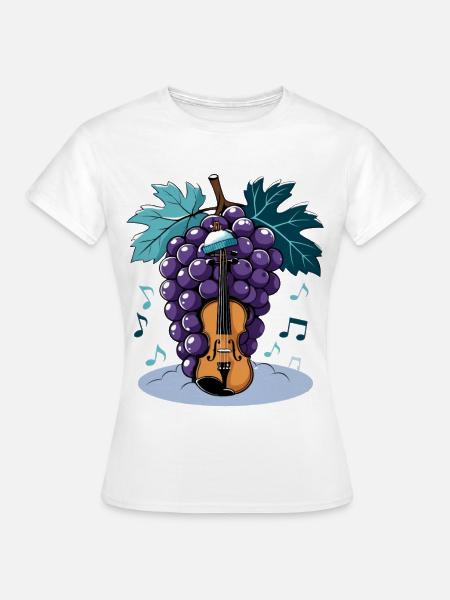 Weintrauben Violine Melodie - Frauen T-Shirt - Weiß